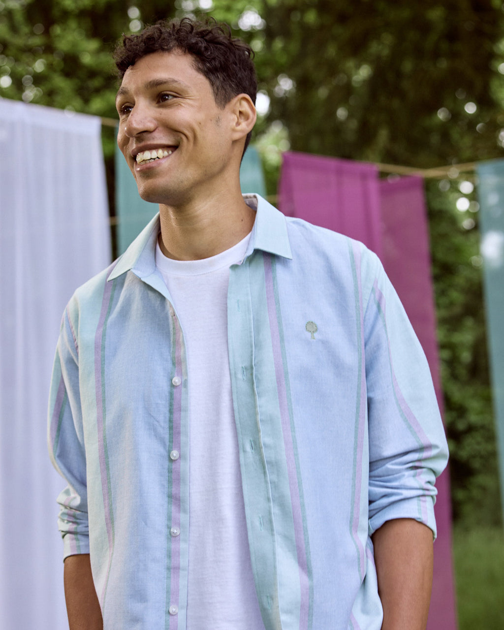 Iraty long-sleeve shirt Warp and weft Light green / multico

