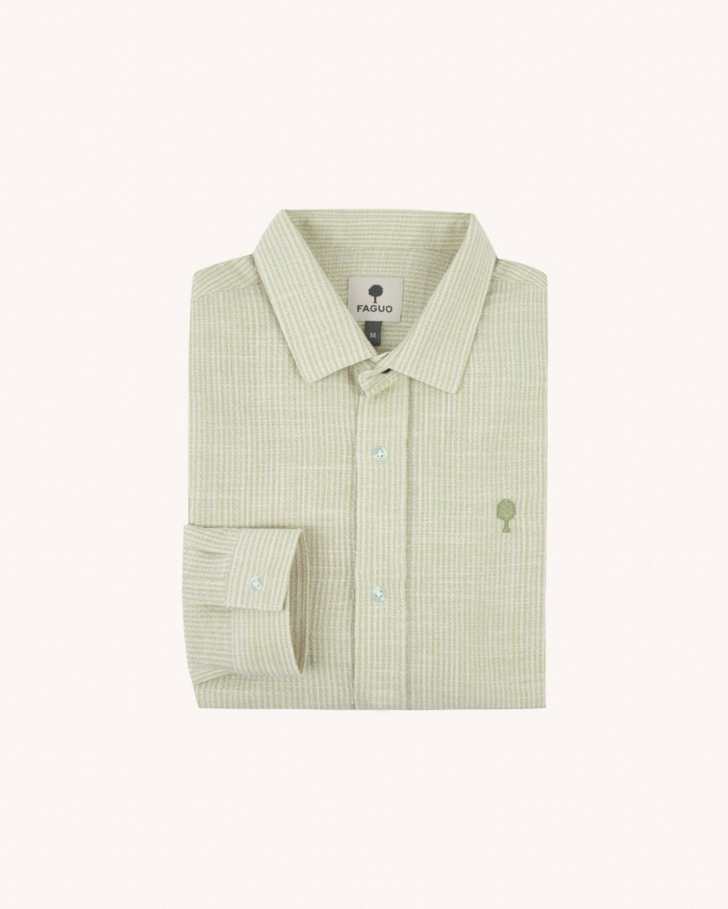 Chemise ml Iraty Chaine et trame Ecru/light green
