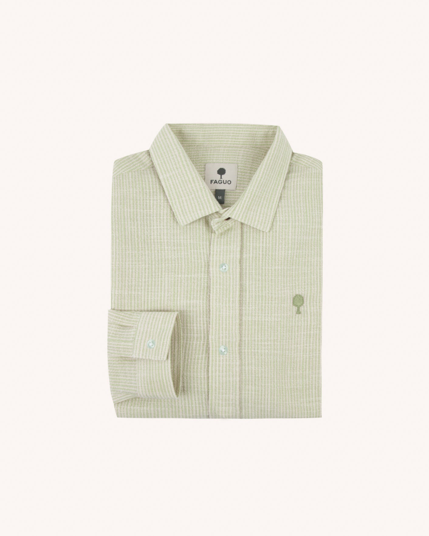 Chemise ml Iraty Chaine et trame Ecru/light green
