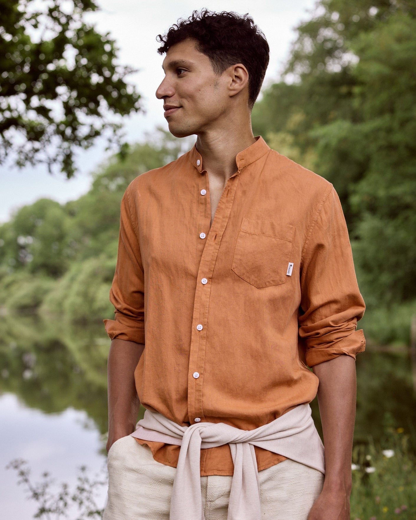 Chemise ml Chiavari Chaine et trame Light brick
