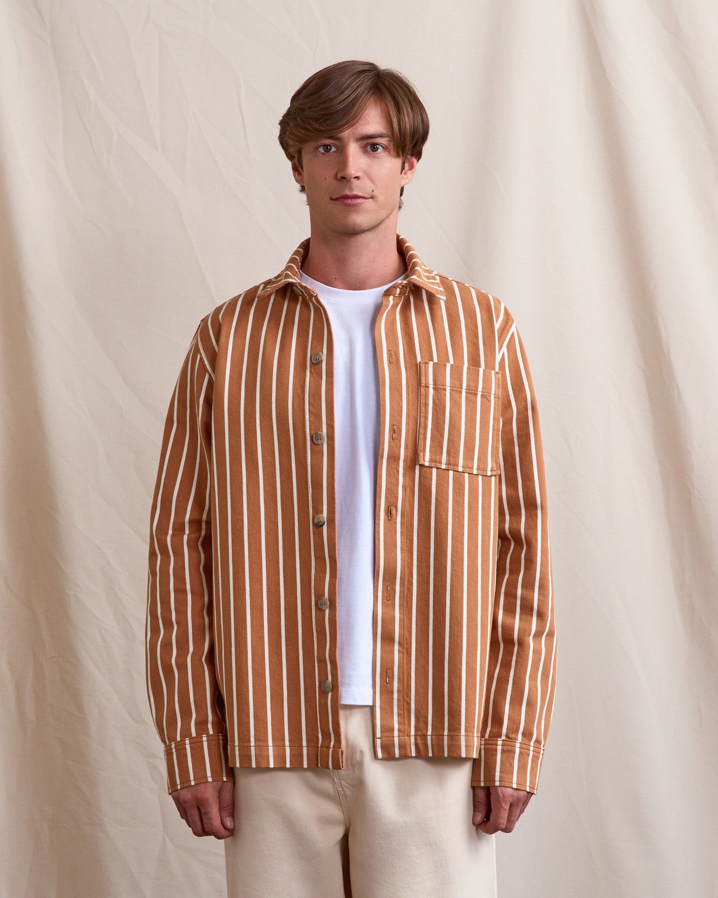 Sur-chemise Gastine Chaine et trame Brick/ecru
