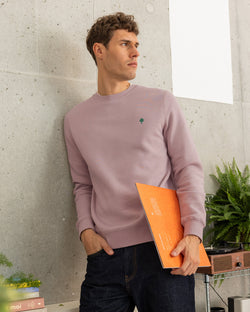 Sweater Donzy van gebreide stof in lila/marineblauw
