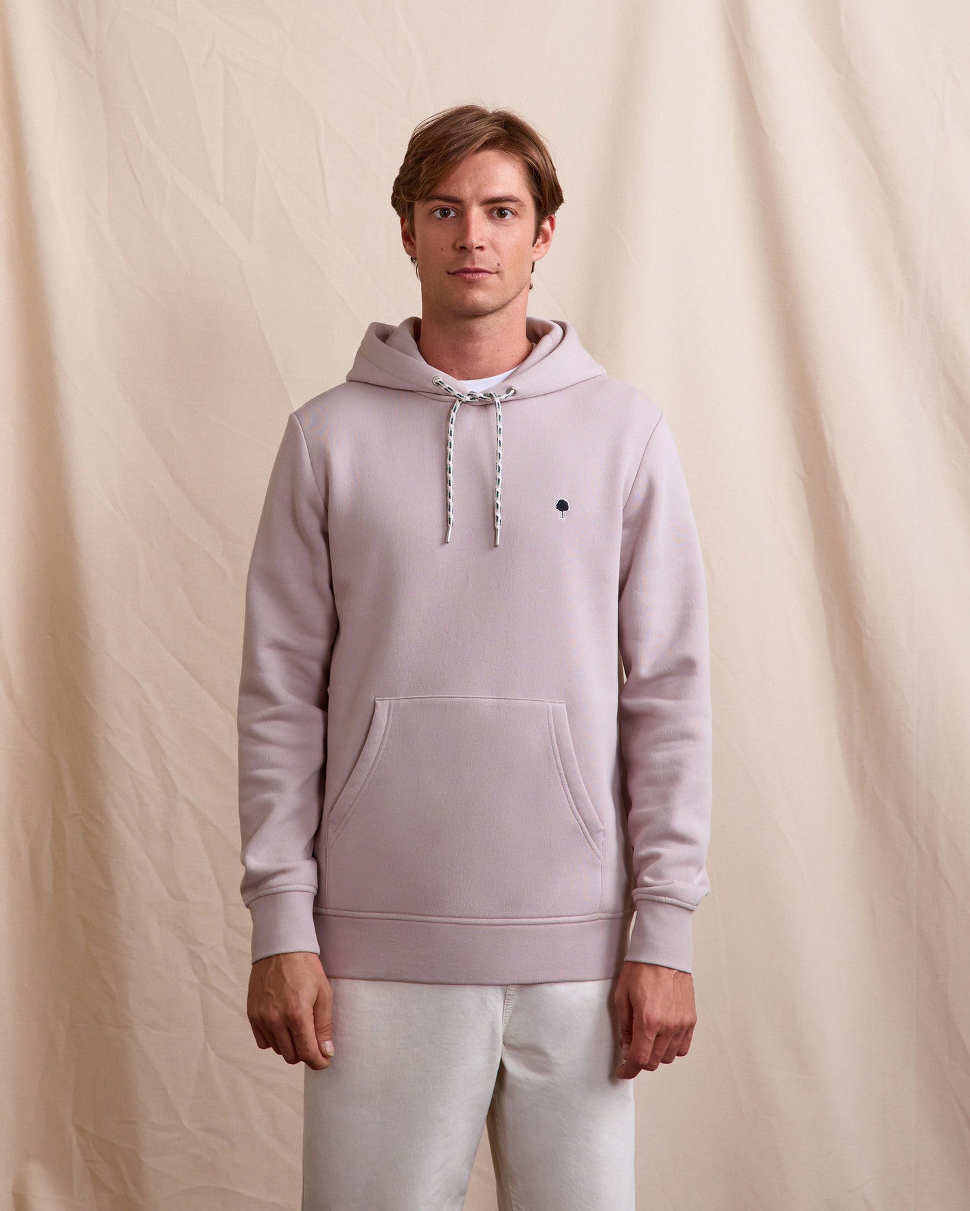 Dirac Knit Hooded Sweatshirt Lilac/navy
