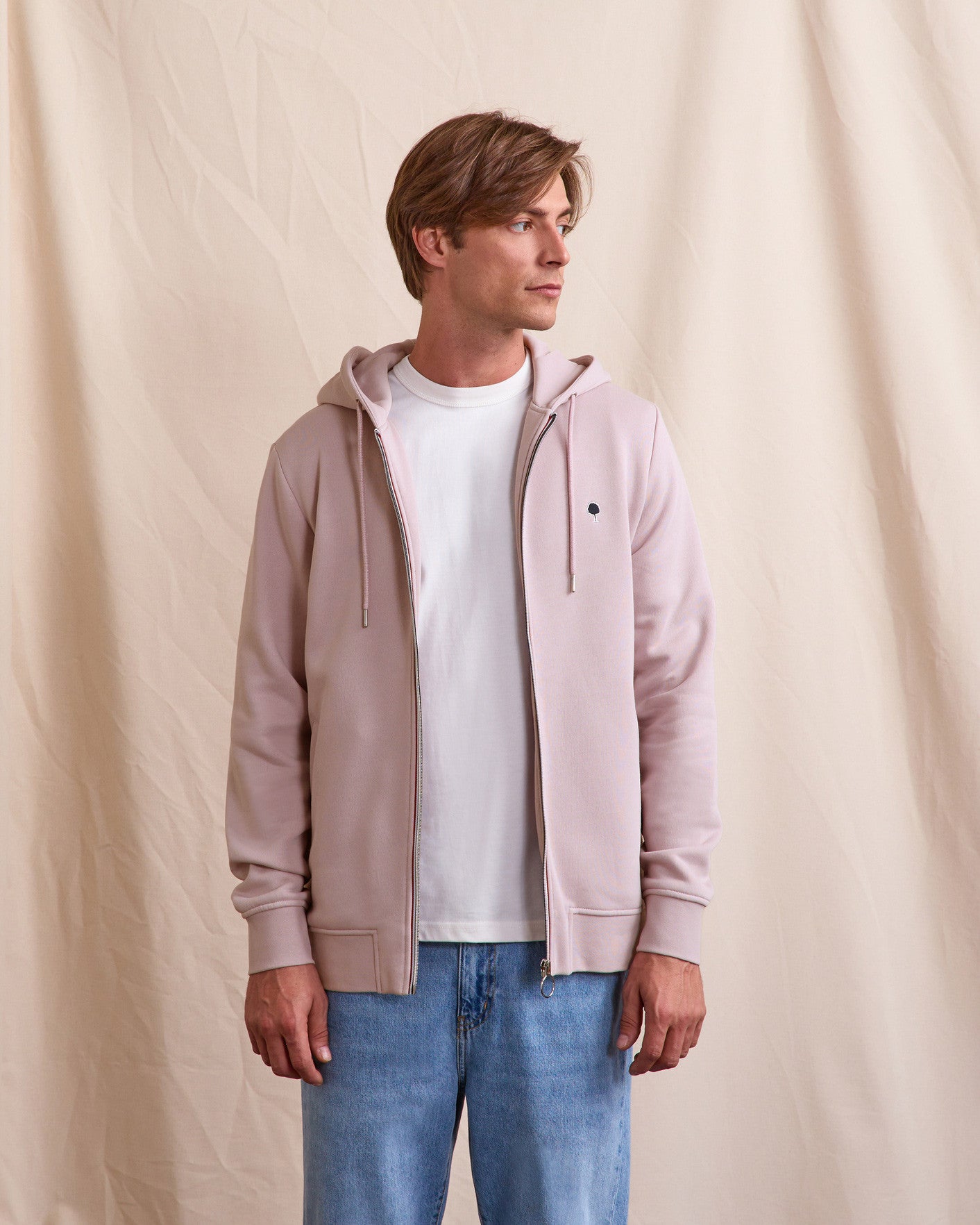 Mesnil Lilac/Navy Knit Hoodie
