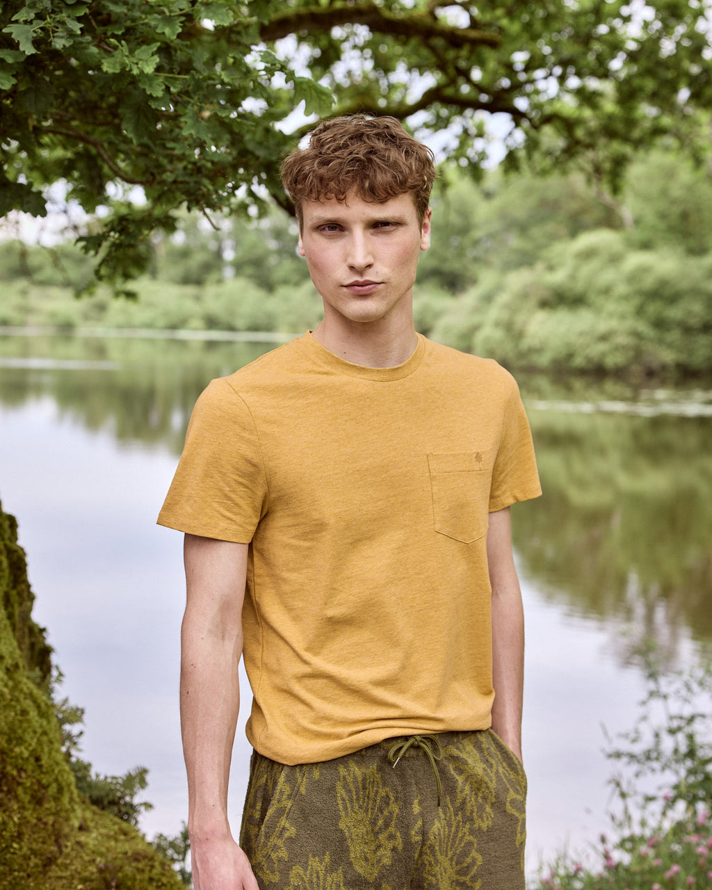 Short-sleeve T-shirt Olonne Knit Ochre/khaki
