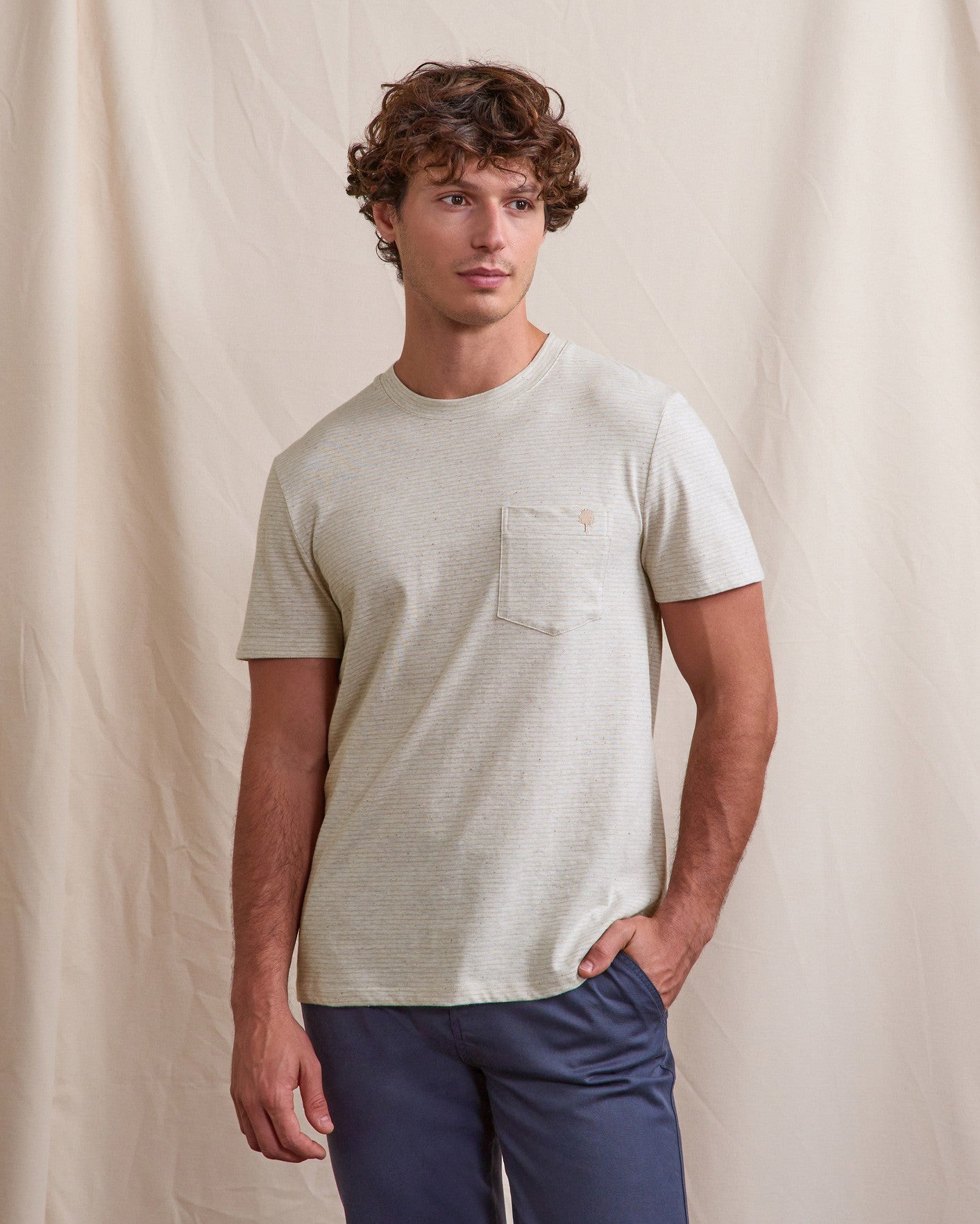 T-shirt mc Olonne Maille Cream/camel
