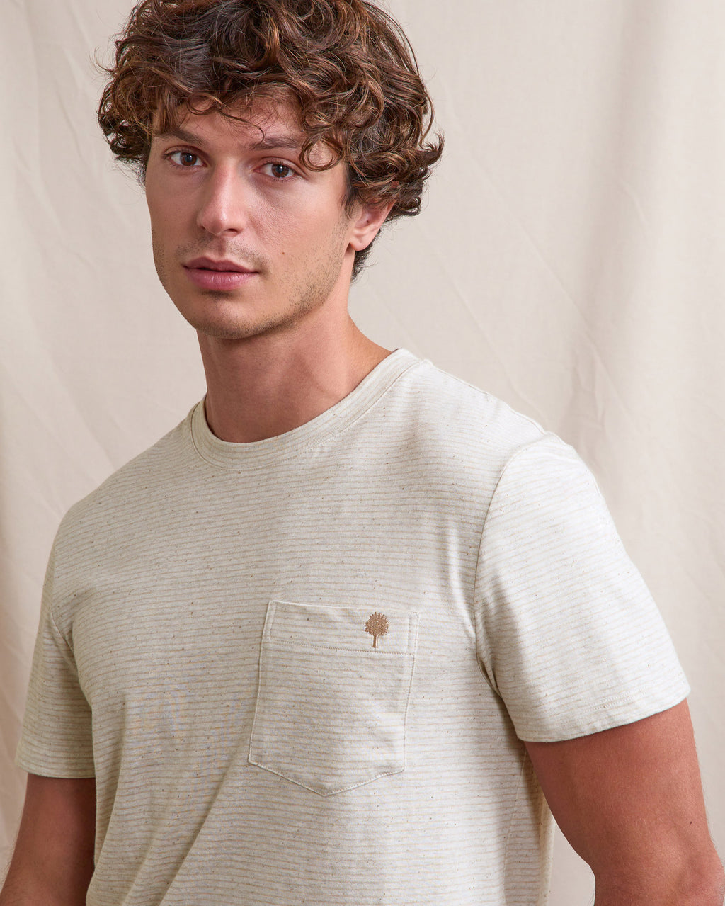 T-shirt mc Olonne Maille Cream/camel
