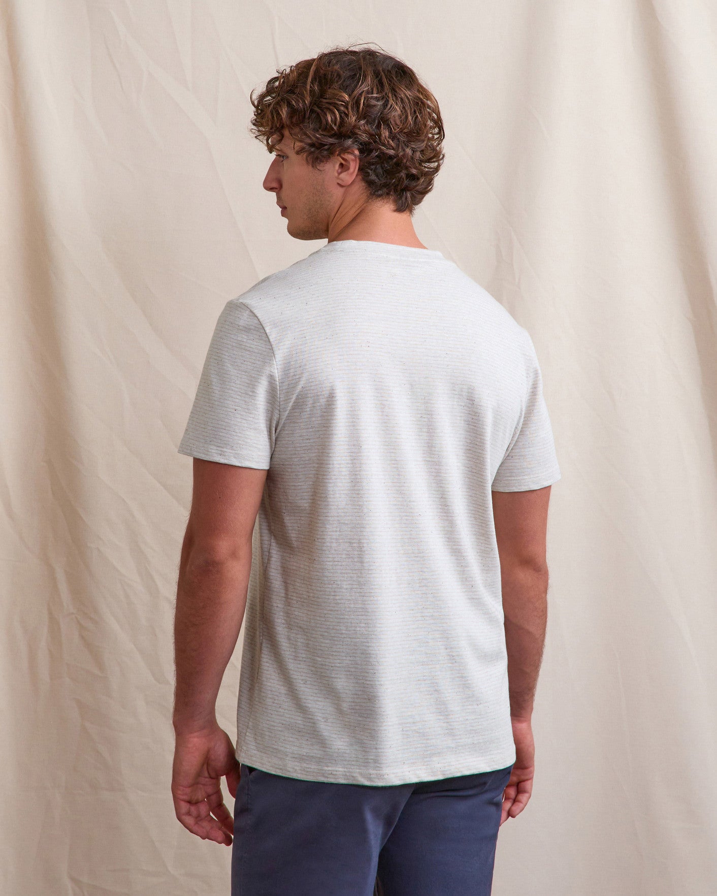 T-shirt mc Olonne Maille Ecru/light blue
