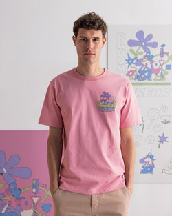 Lugny T-shirt met korte mouwen van tricot in Paradise-roze

