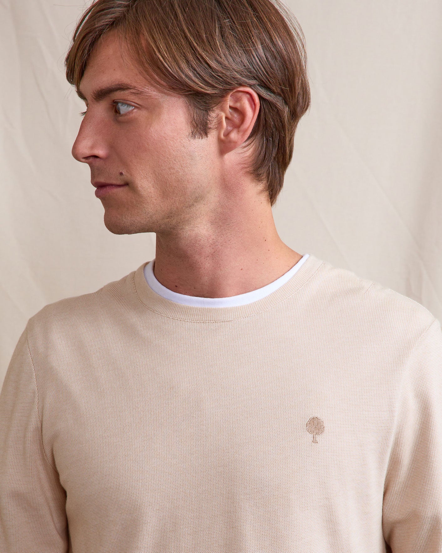 T-shirt ml Bailly Maille Ecru/beige
