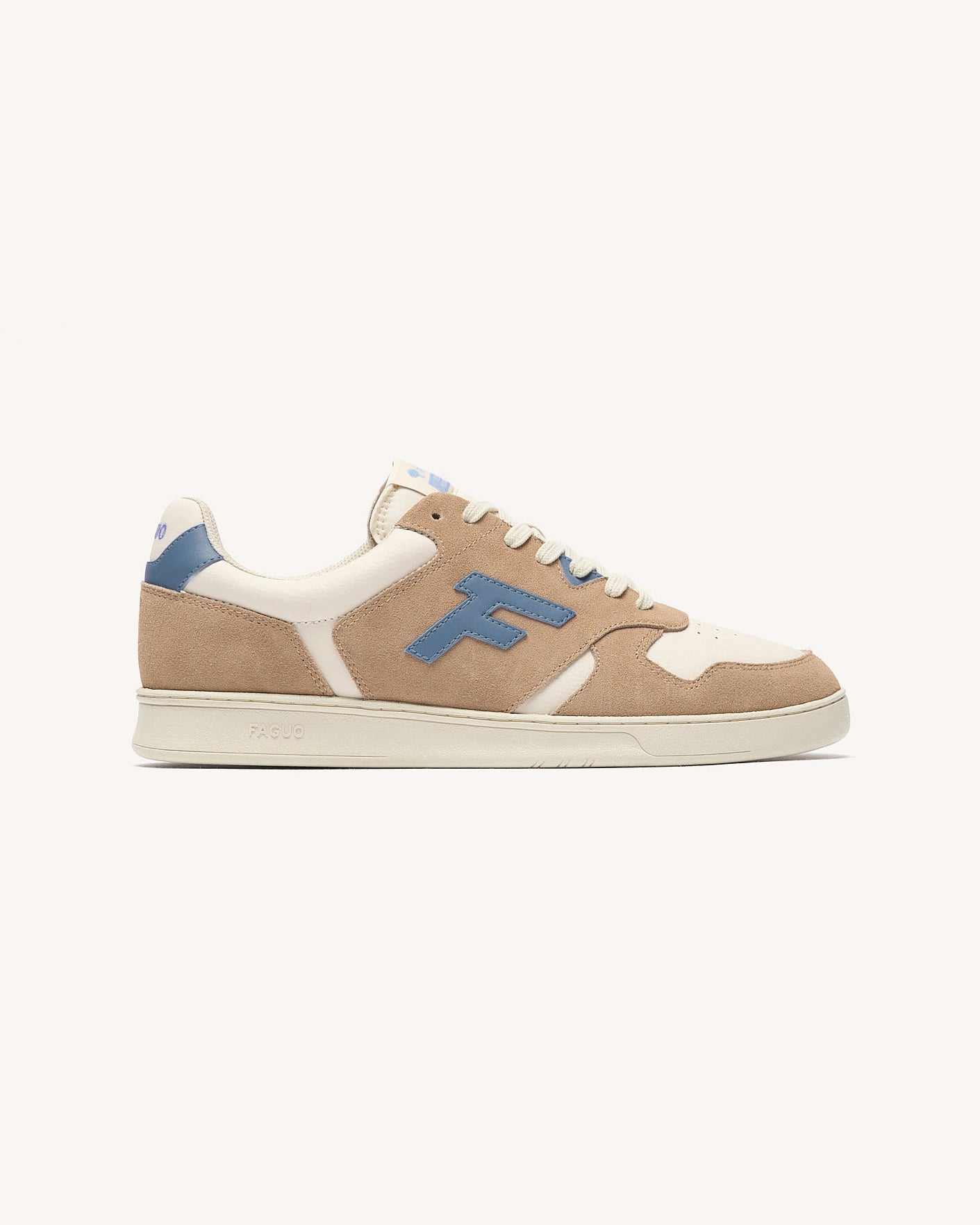 Baskets basses taupe & beige & bleu cuir - PALMER_variant