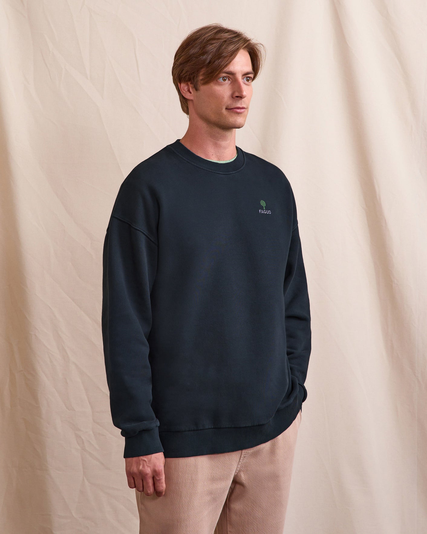 Sweat marine grisé coton - FANGO