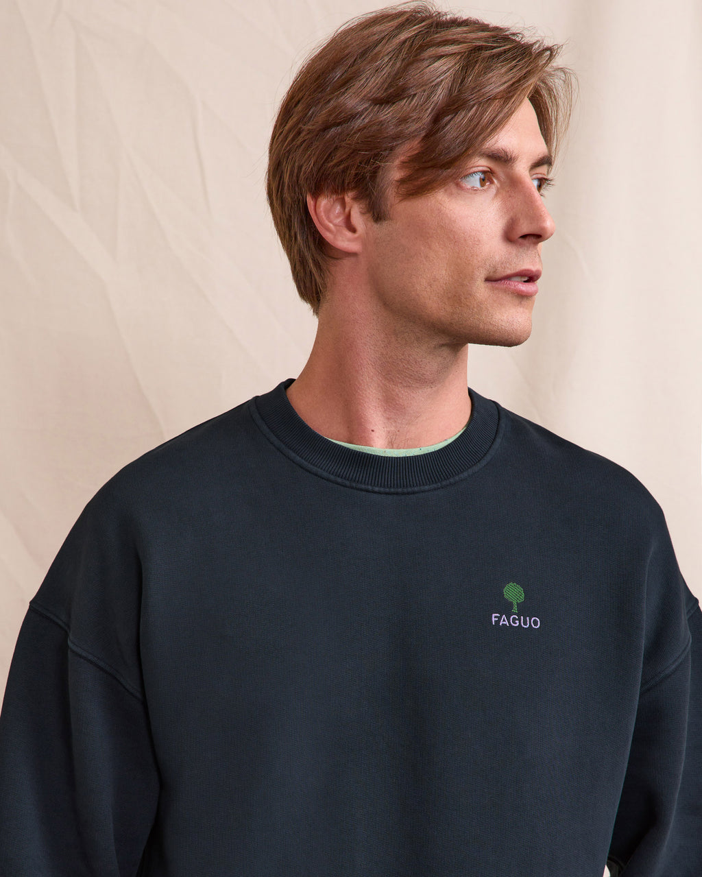 Sweat marine grisé coton - FANGO