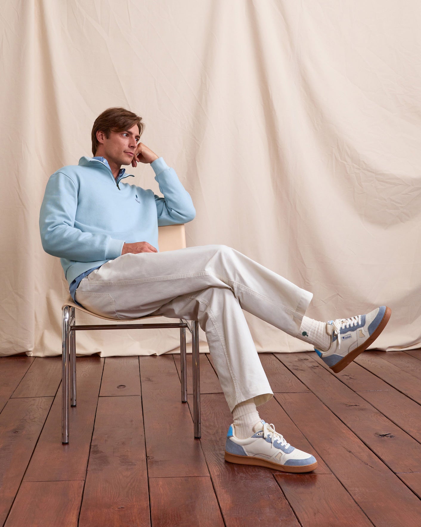 Sky blue organic cotton sweatshirt - AMBOISE