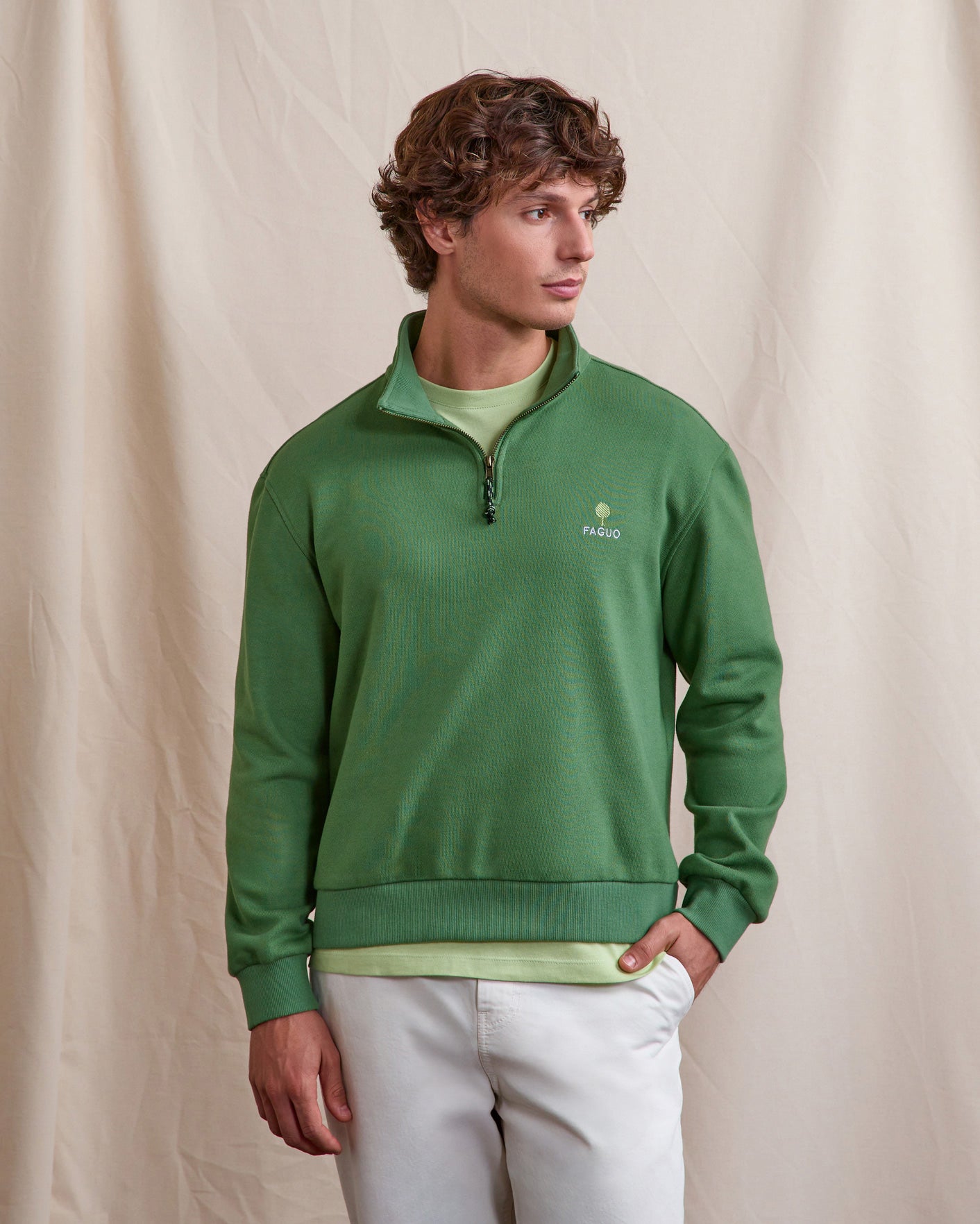 Sweat vert sapin coton - AMBOISE
