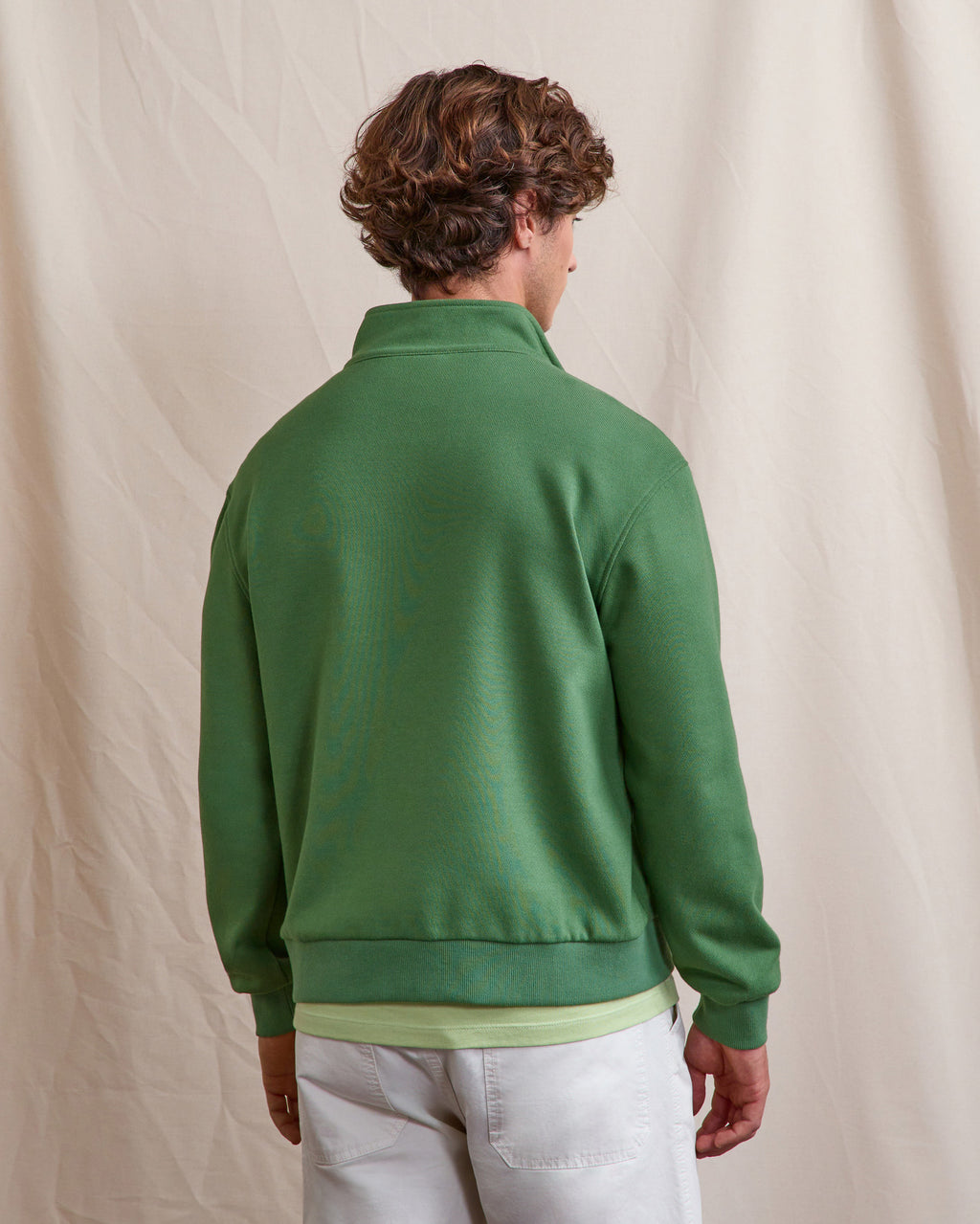 Fir green organic cotton sweatshirt - AMBOISE