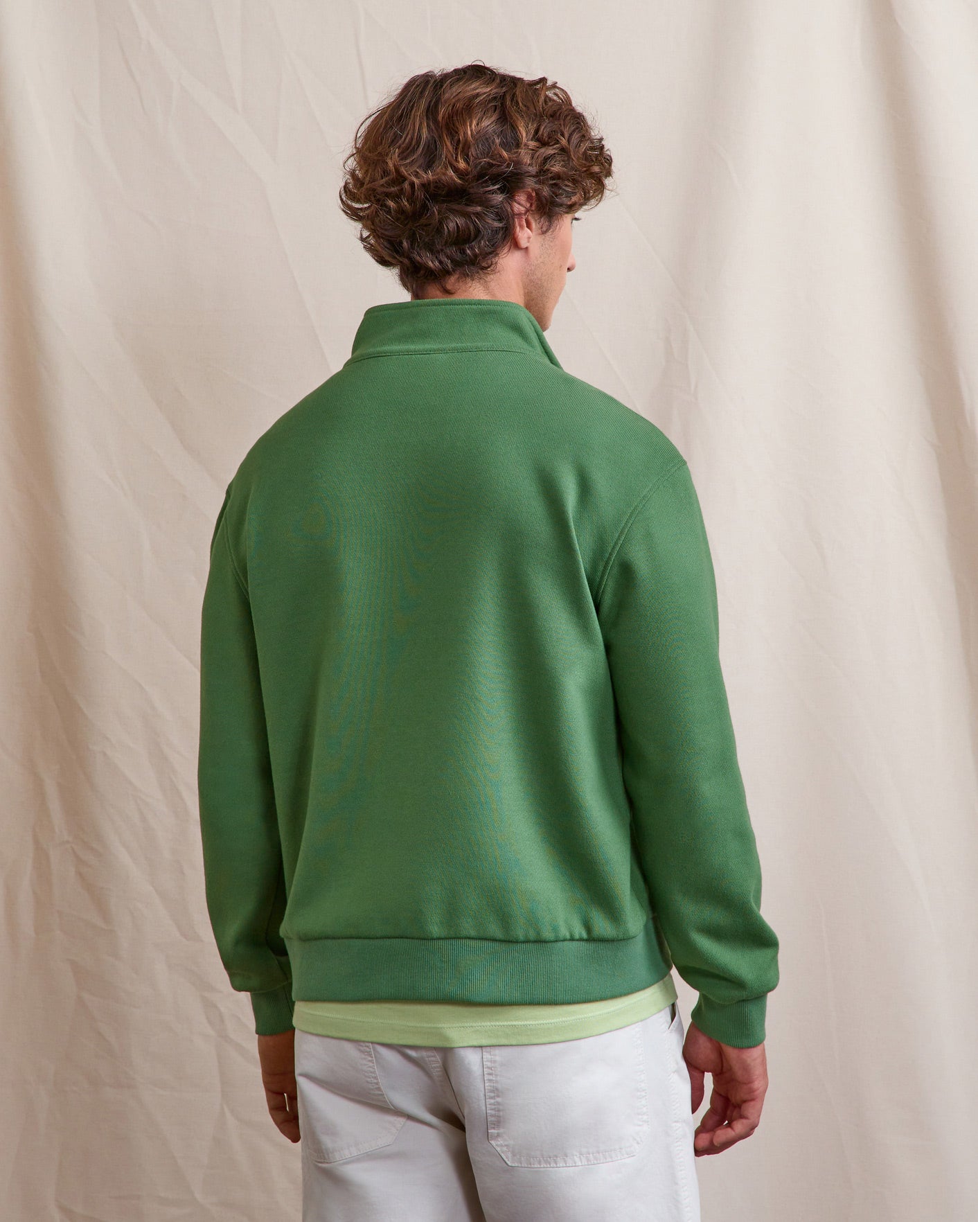 Fir green organic cotton sweatshirt - AMBOISE