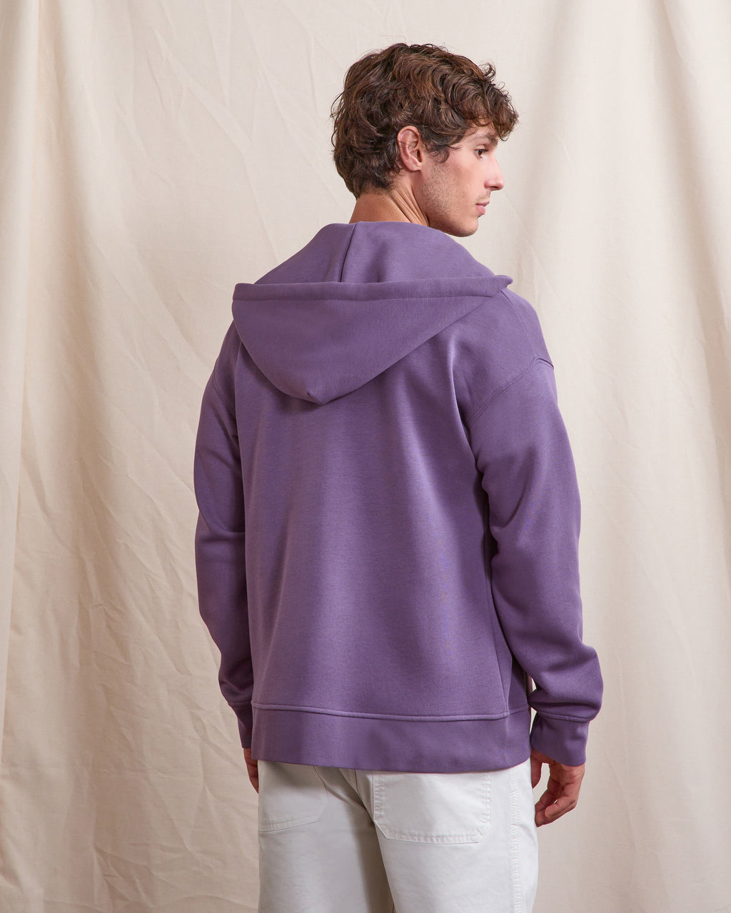 Sweat a capuche violet coton - MESNIL OS