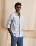 Chemise écru & bleu marine coton - IVOY