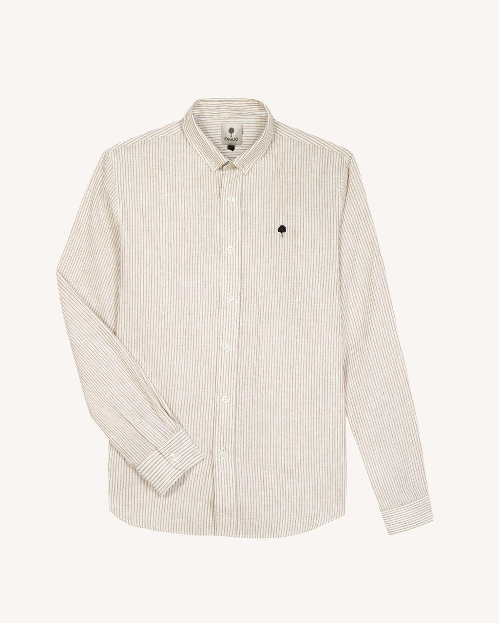 Chemise crème & beige clair coton - IVOY