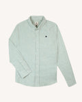 Chemise vert foncé & écru coton - IVOY