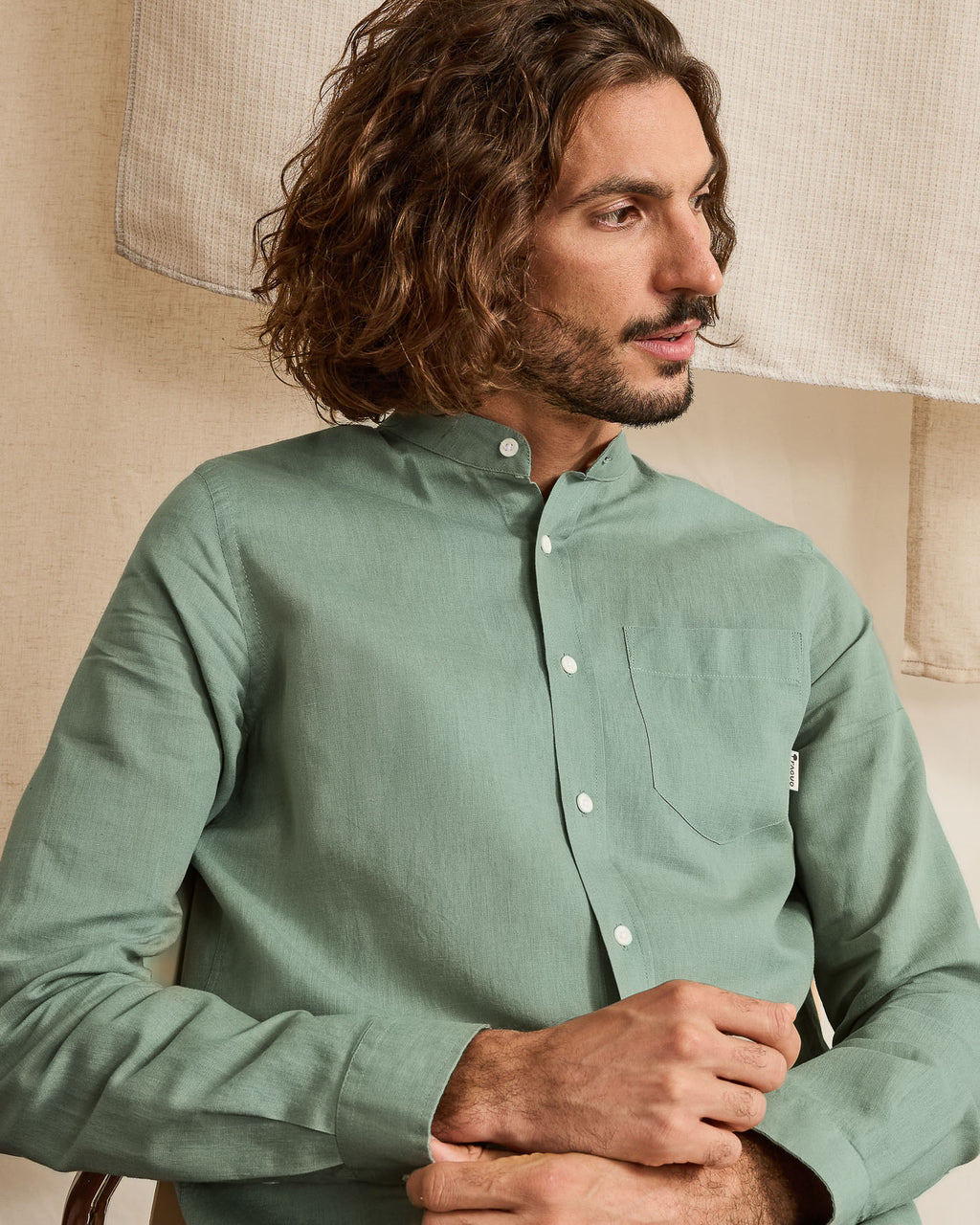 Chemise vert clair coton - CHIAVARI