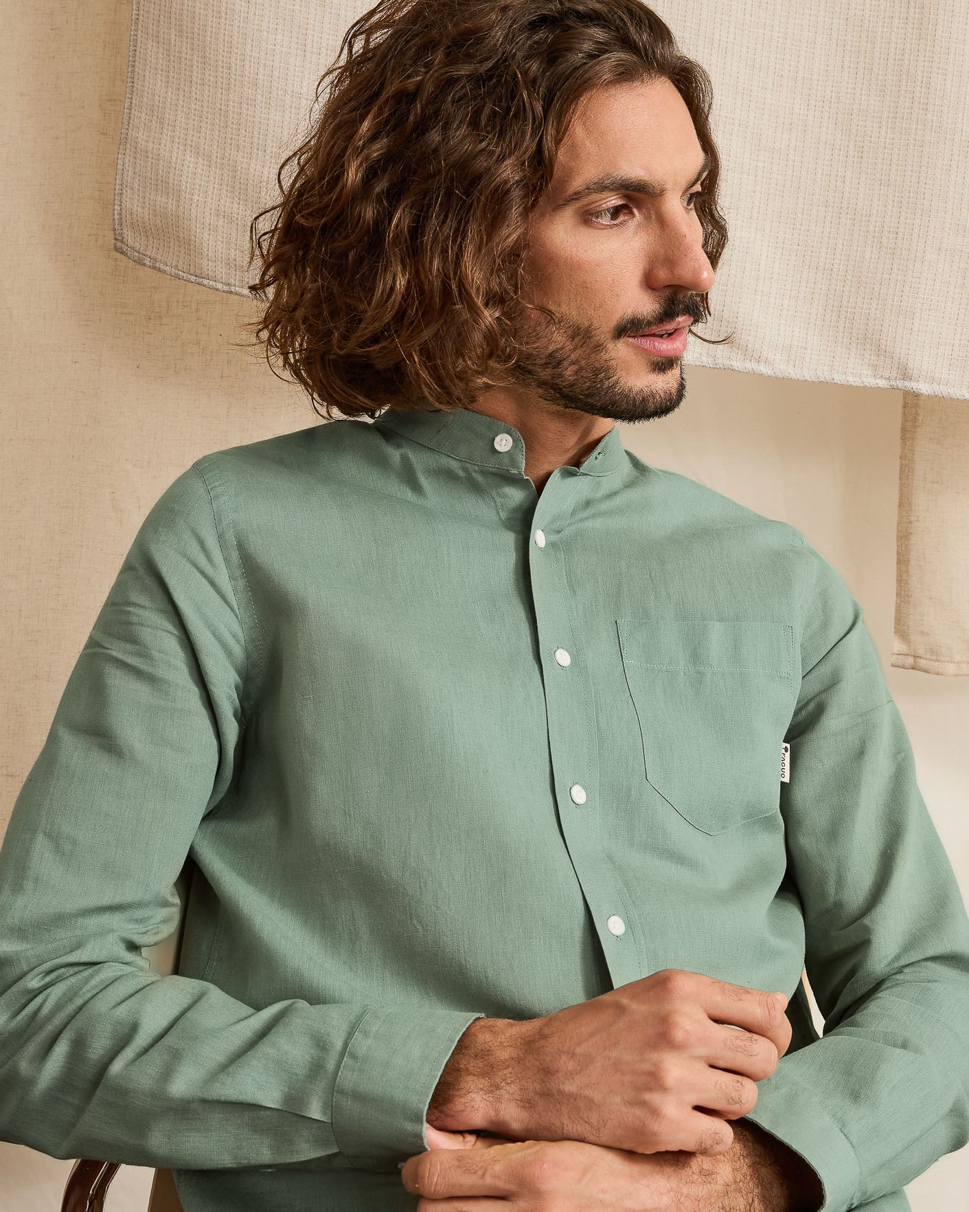 Chemise vert clair coton - CHIAVARI