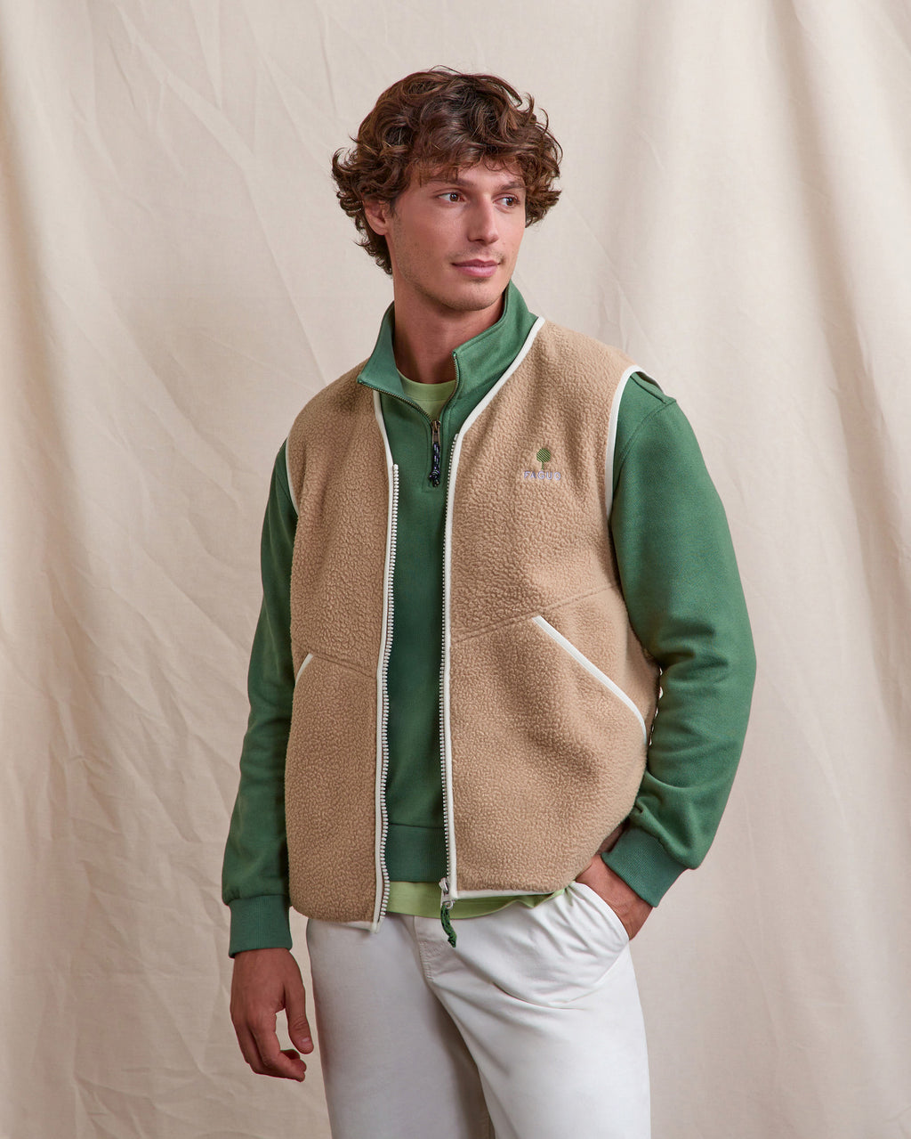 Veste polaire taupe polyester recyclé - TEILLAY