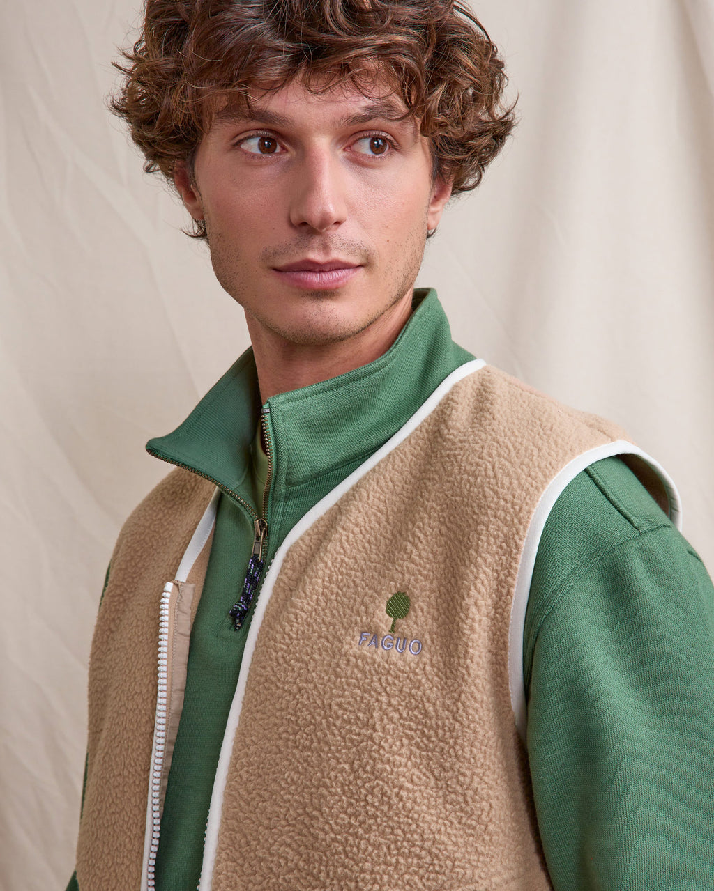 Veste polaire taupe polyester recyclé - TEILLAY