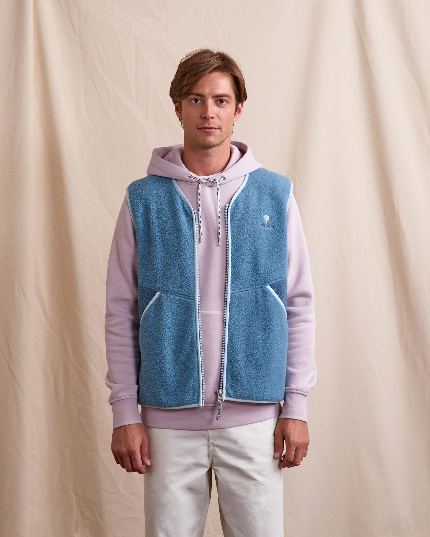 Veste polaire bleu moyen polyester recyclé - TEILLAY