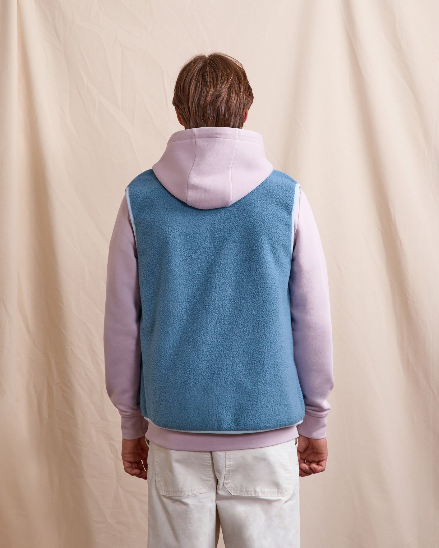 Veste polaire bleu moyen polyester recyclé - TEILLAY