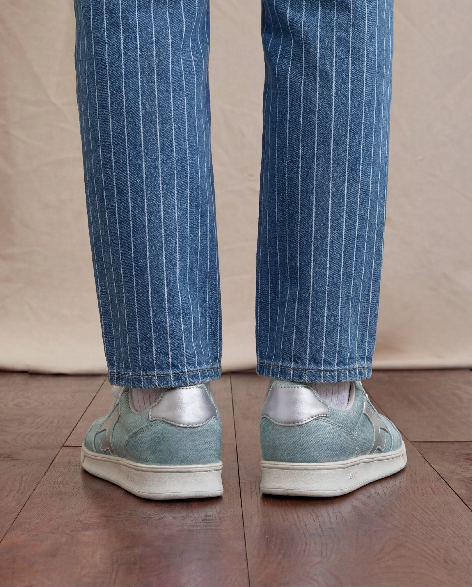Silver low-top trainers recycled cotton - HAZEL