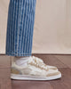 Low-top trainers cream & silver leather - HAZEL