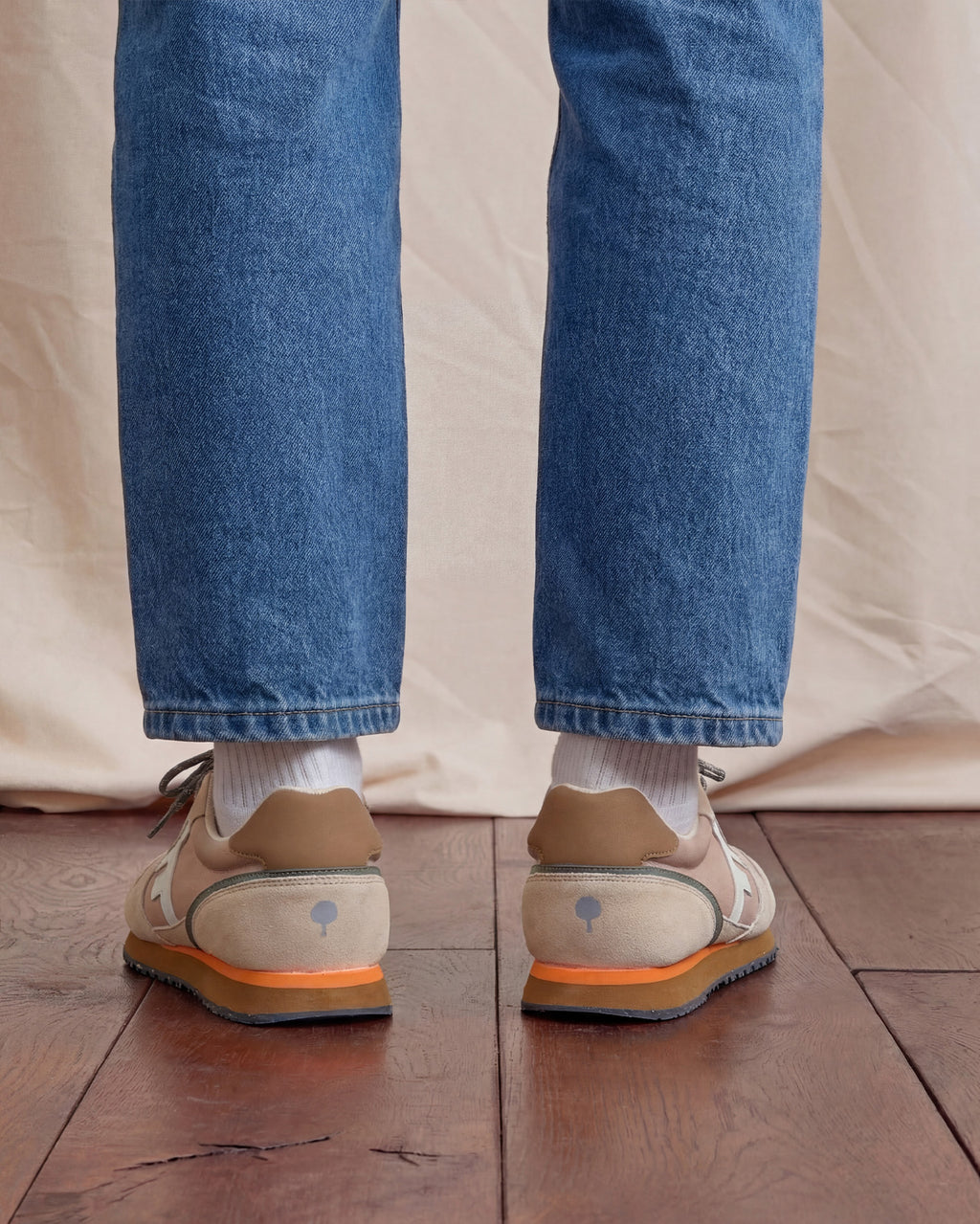 Running beige & camel recycled polyester - ELM
