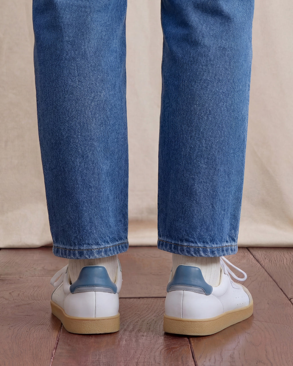 Baskets basses bleu ciel cuir - LUMBO
