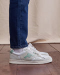 Low-top trainers white & light green leather - PALMER