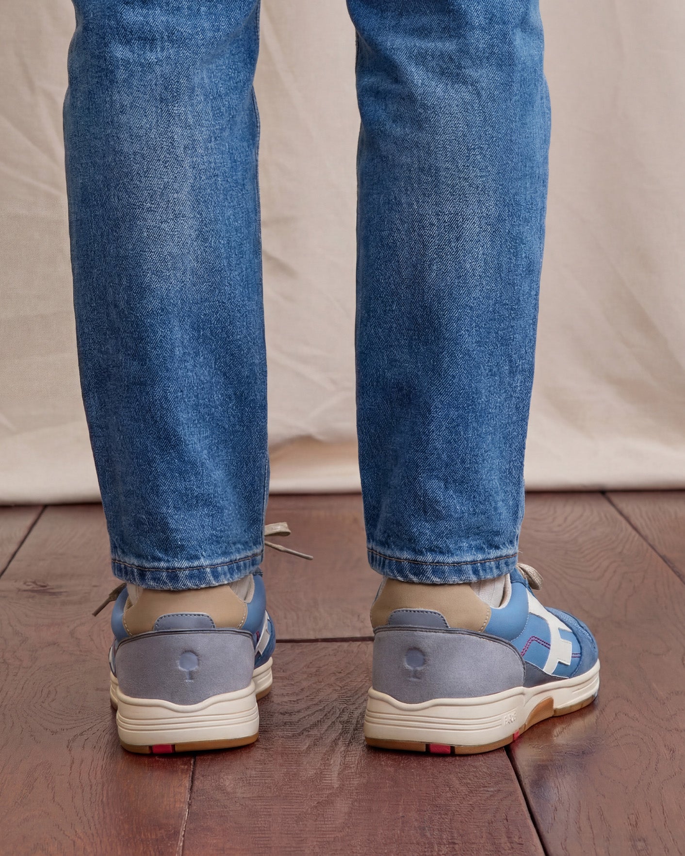 Running bleu grisé polyester recyclé - OLIVE
