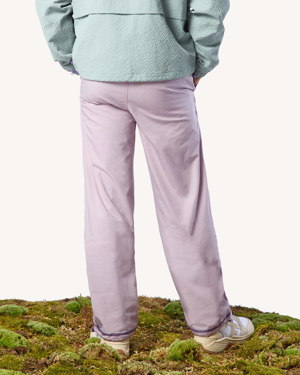 Pantalon elastique rose grisé coton - DREUILLE OTD