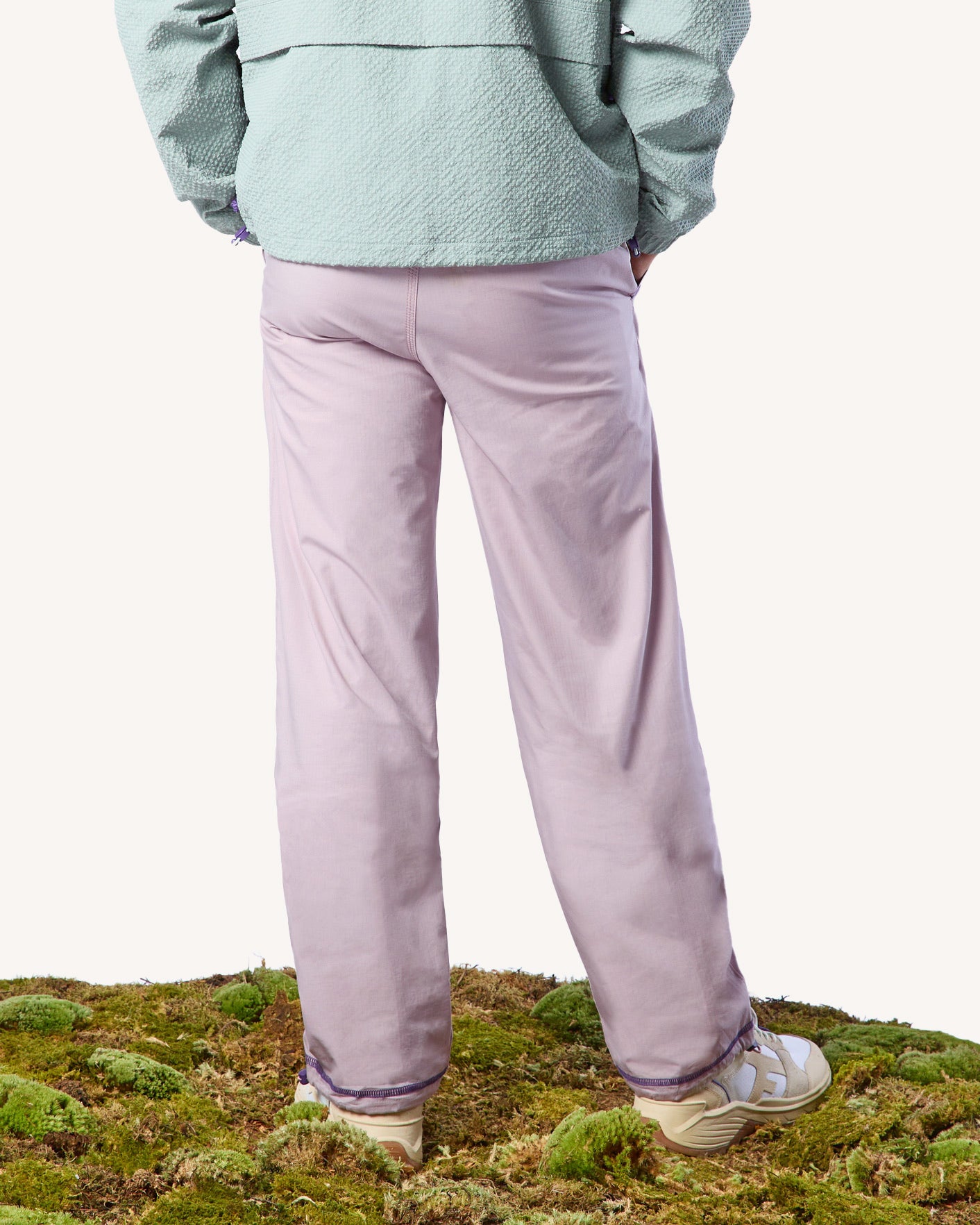 Pantalon elastique rose grisé coton - DREUILLE OTD