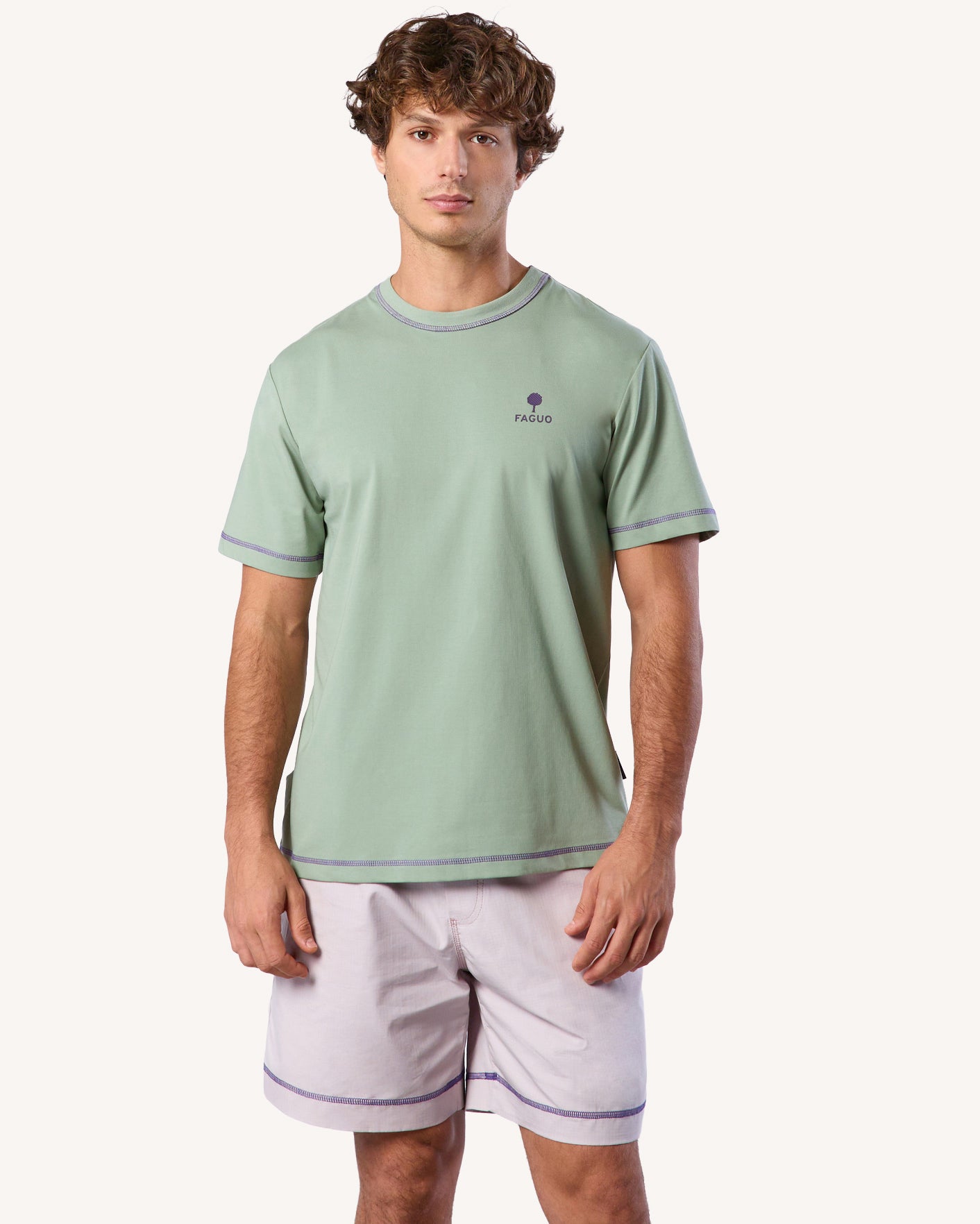 T-shirt vert clair coton - LUGNY