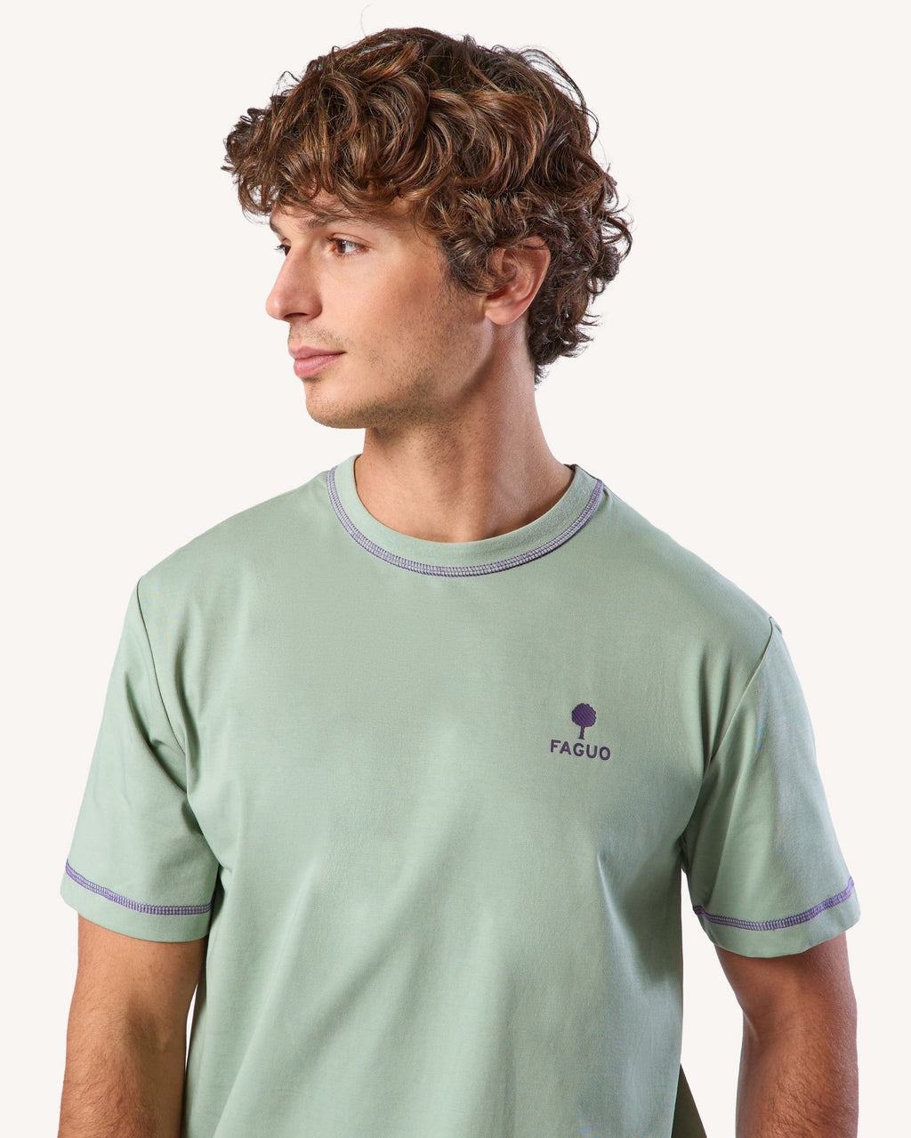 Light green cotton T-shirt - LUGNY