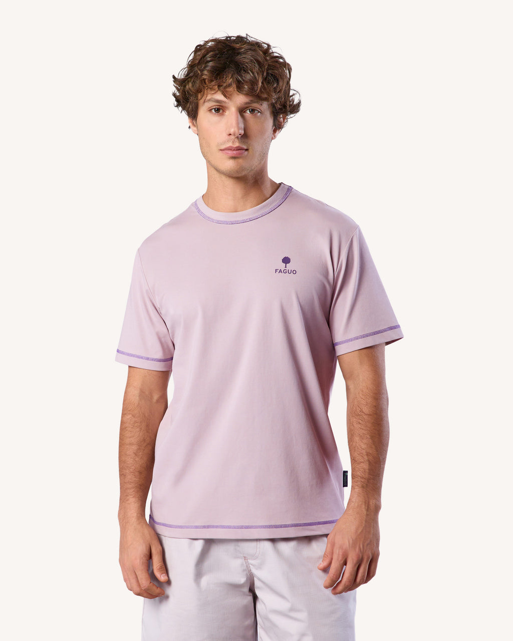 T-shirt rose grisé coton - LUGNY