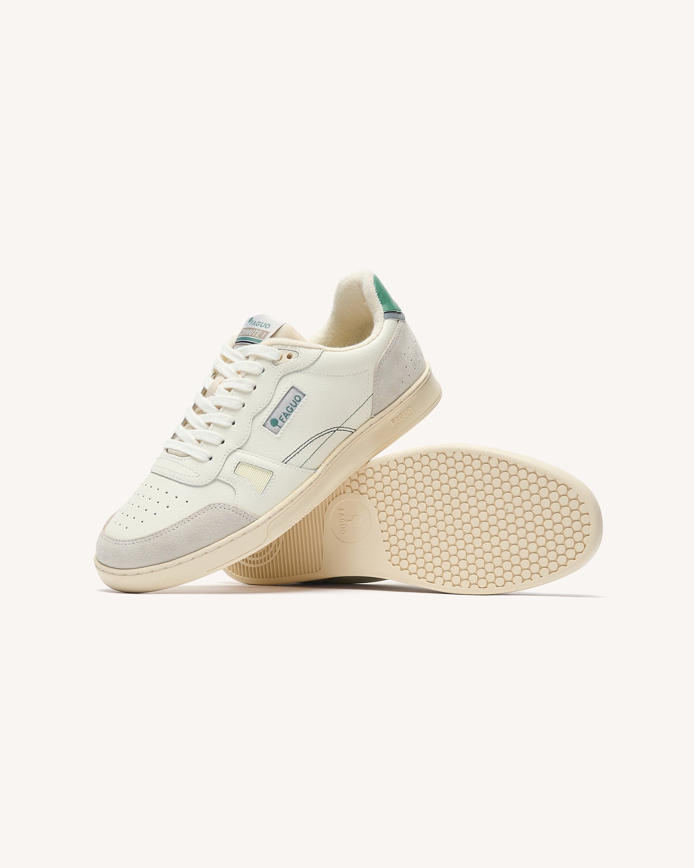 White and green leather trainers - COMMUTE 1