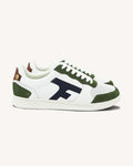 Baskets blanc et kaki cuir - HAZEL