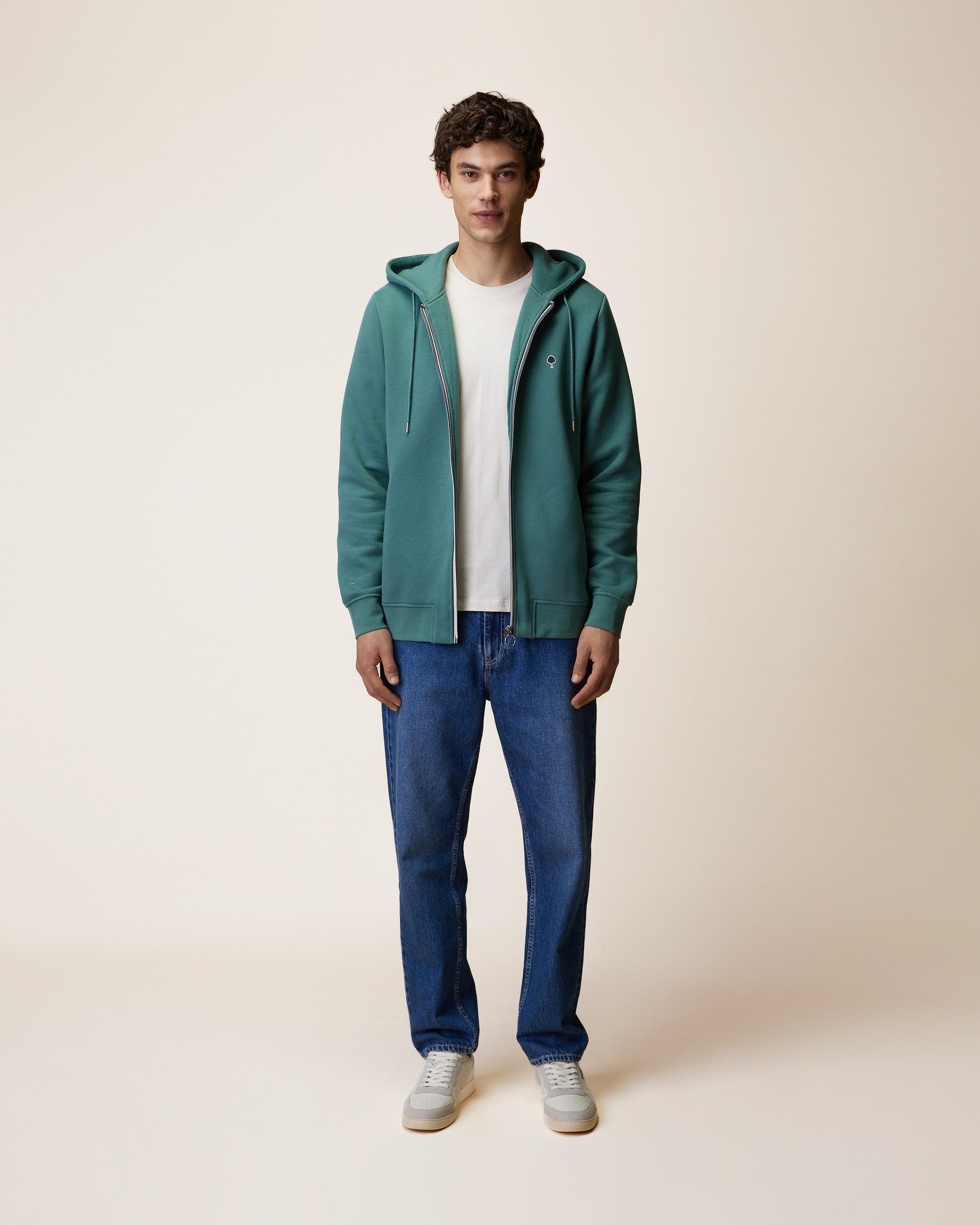 sweat-a-capuche-vert-clair-grise-coton-modele-mesnil-S1