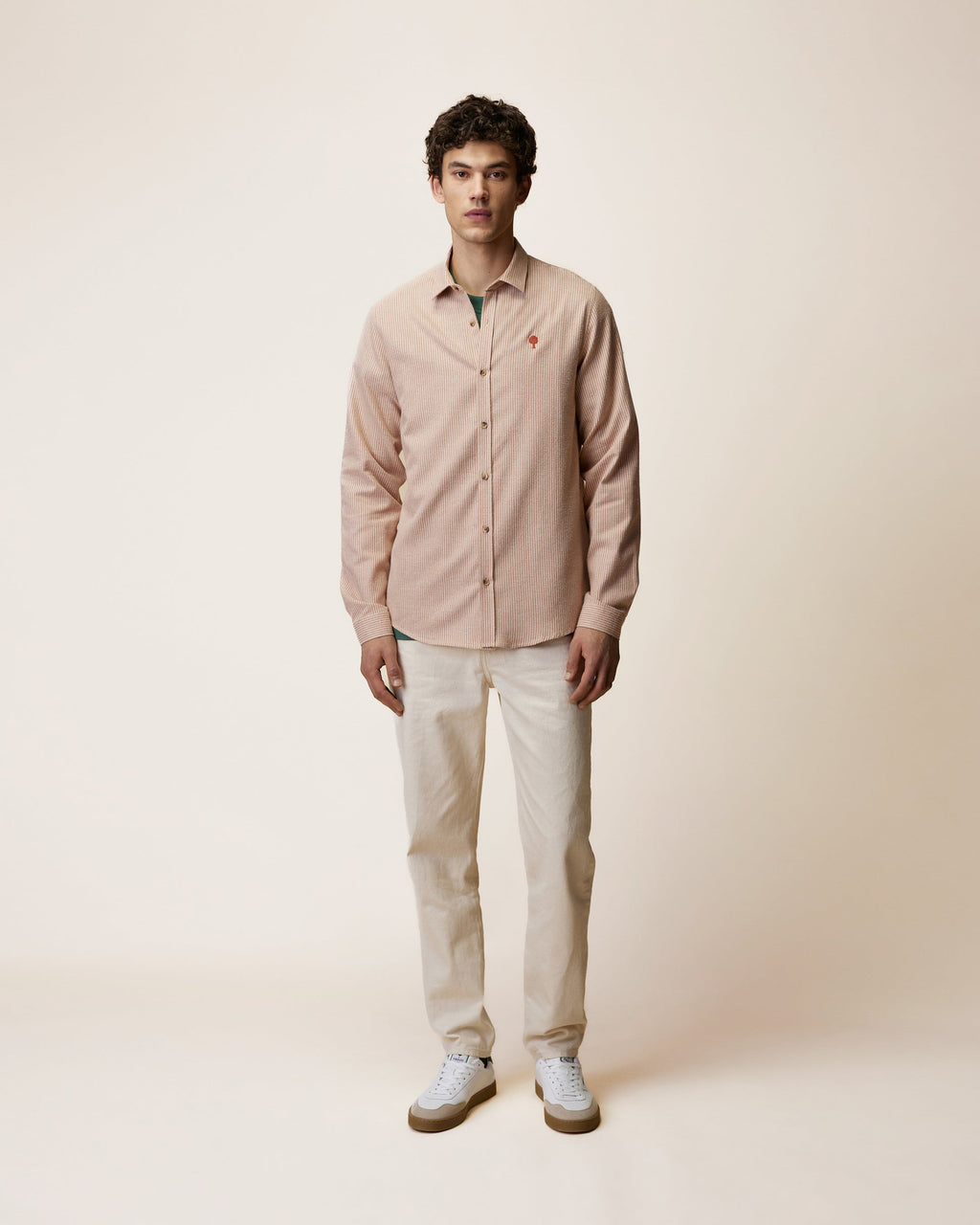 chemise-creme-beige-clair-coton-modele-iraty-S1