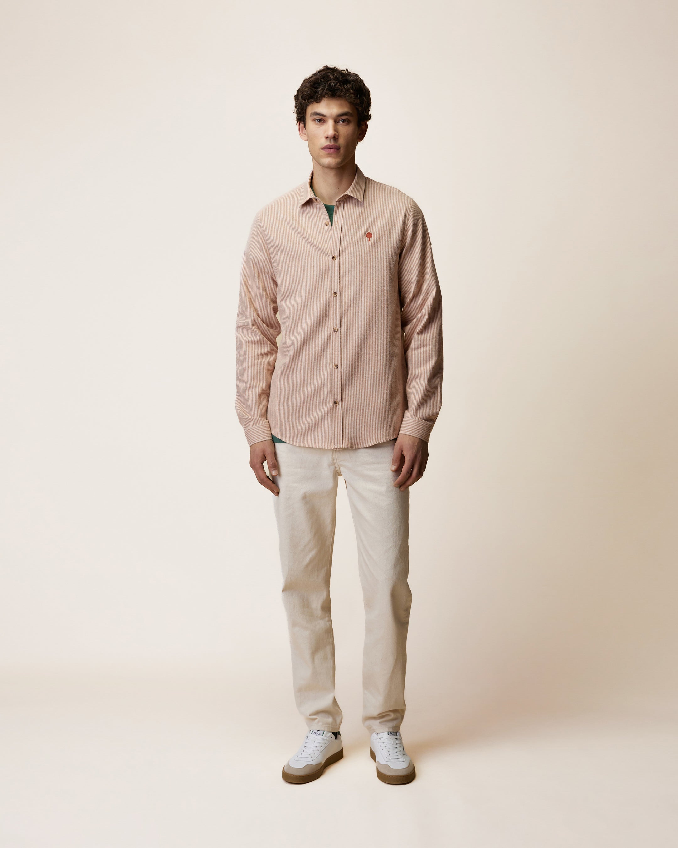 chemise-creme-beige-clair-coton-modele-iraty-S1