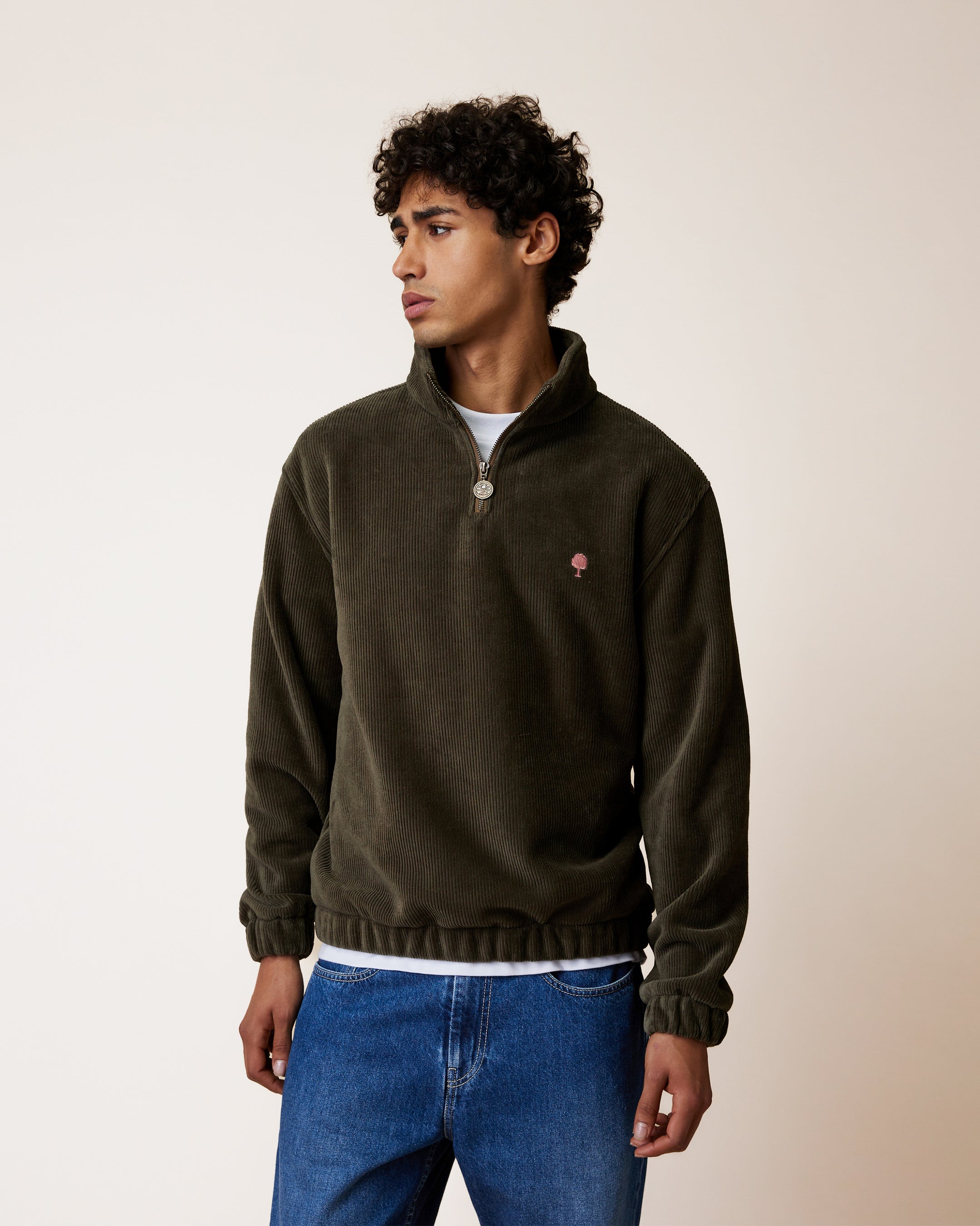 sweat-vert-olive-fonce-coton-tencel-elasthanne-modele-amboise-S3