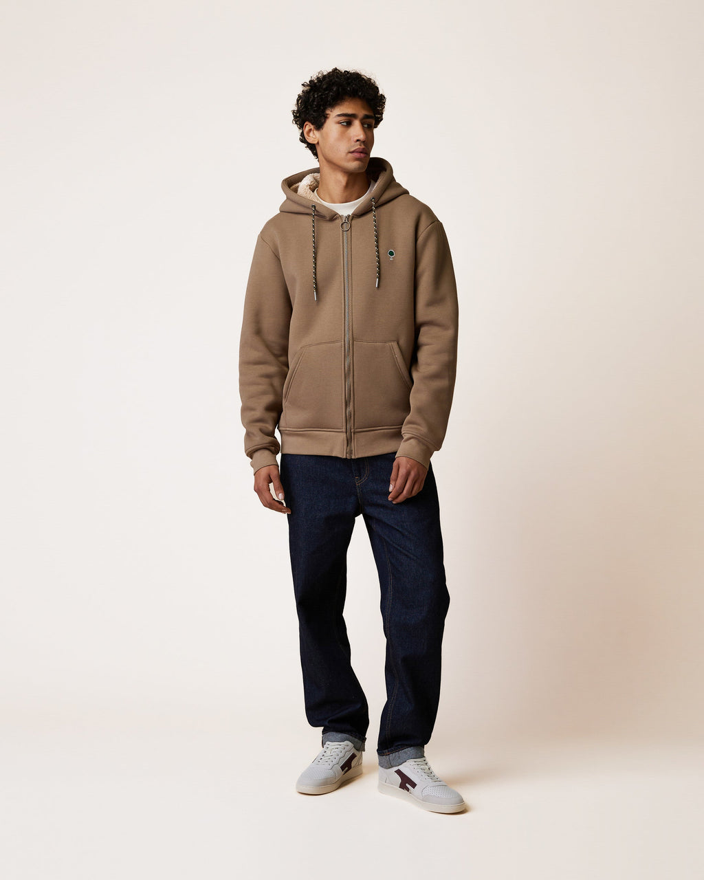 sweat-marron-coton-polyester-modele-meygal-S1