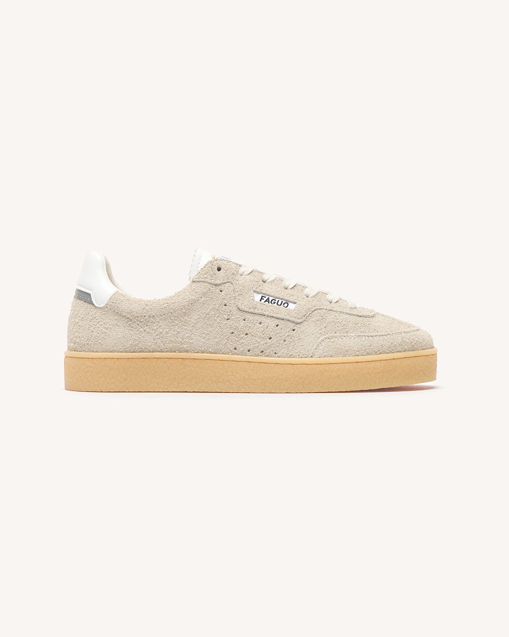 Grey beige suede leather sneakers